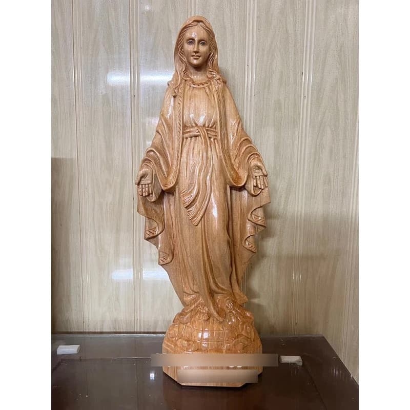 Tượng Mẹ Maria ban ơn cao 50 bằng gỗ pơmu - 1
