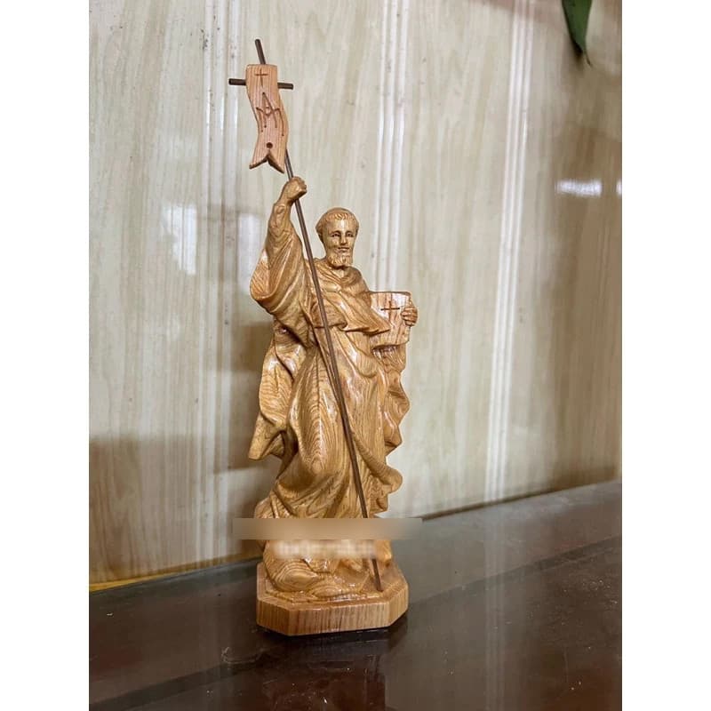Tượng Thánh Đa Minh Bằng gỗ cao 15cm | Tượng cha thánh Đaminh gỗ pơmu - 1