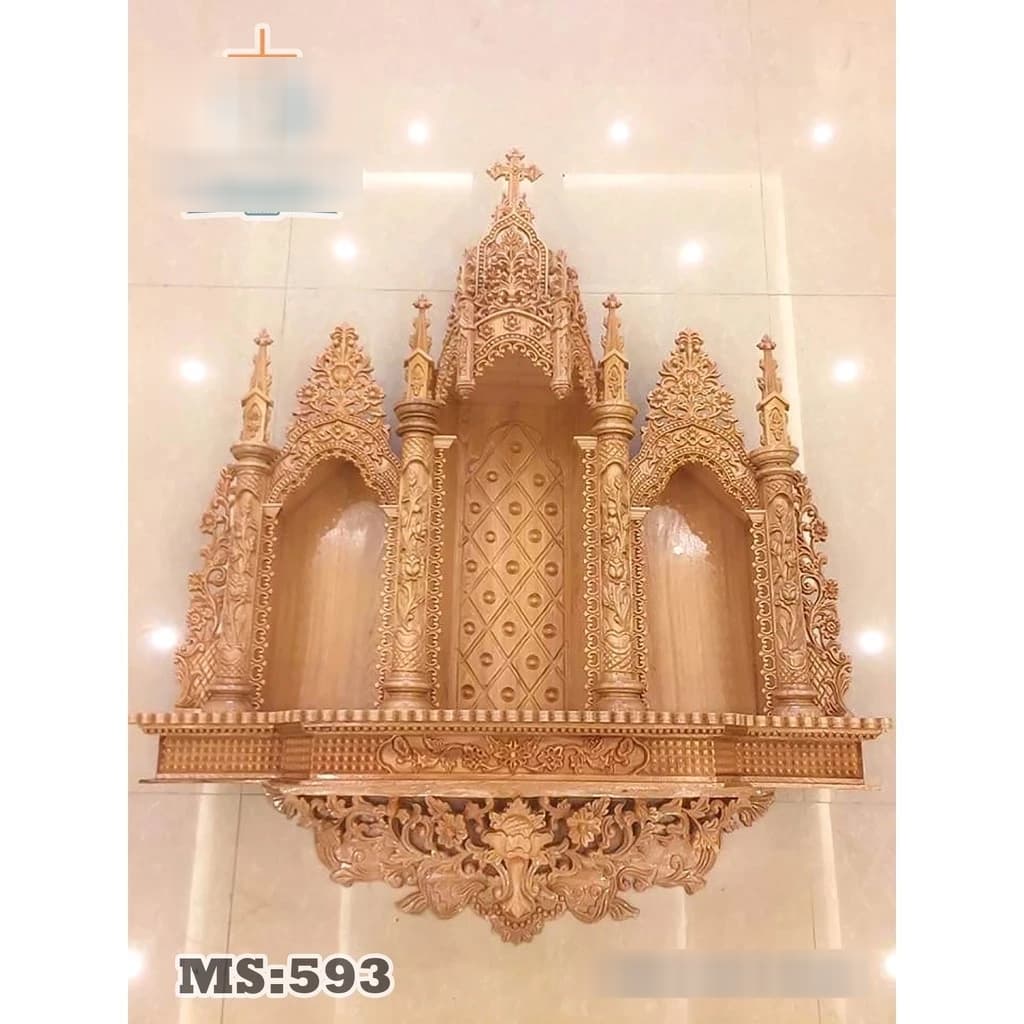 Tòa Gỗ Công Giáo Đẹp, Bàn Thờ Chúa Cao Cấp 93cm x 1m1 - 1
