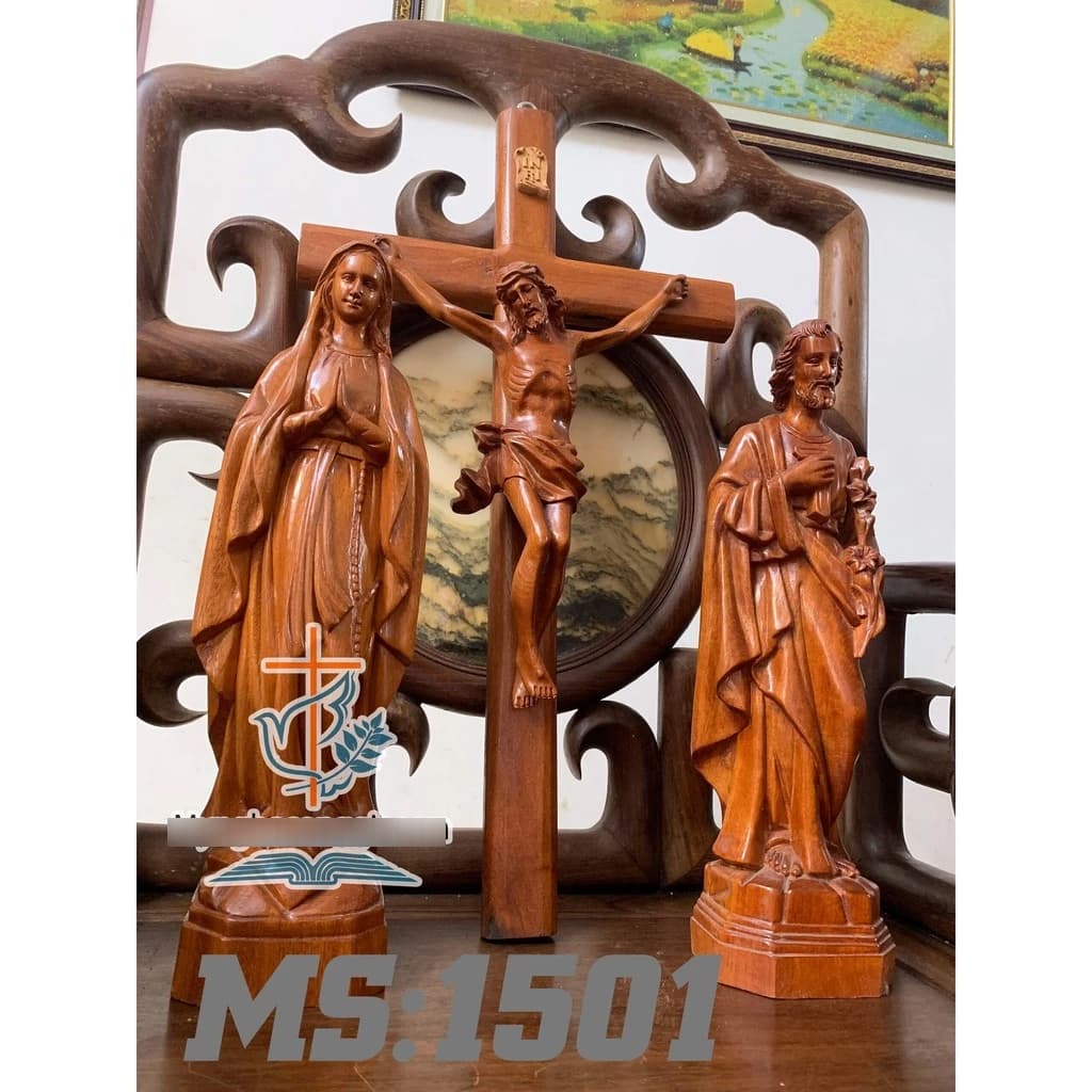 Bộ Tượng Gỗ Công Giáo Đẹp, Tượng Thiên Chúa Cao Cấp - 1