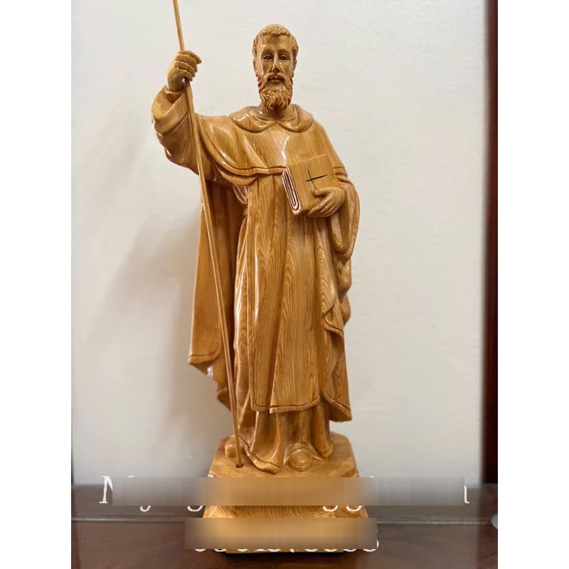 (Đủ Kích Thước) Tượng Thánh Đa Minh Gỗ Pơmu |Thánh Đôminicô công giáo | Bàn thờ chúa, đồ thờ công giáo cáo cấp - 1