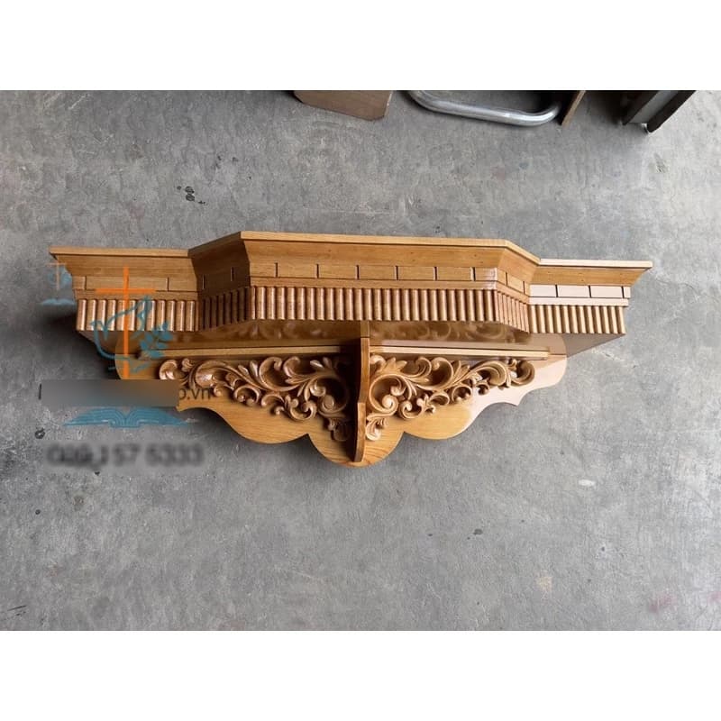 Kệ thờ Thiên Chúa 80x30 gỗ pơmu | Bàn thờ công giáo treo tường, lắp chung cư - 1
