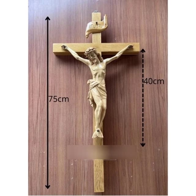 Tượng Thiên Chúa Chịu Nạn cao 40cm bằng gỗ pơ mu cao cấp | Tượng Chúa Chuộc Tội Treo Tường - 1