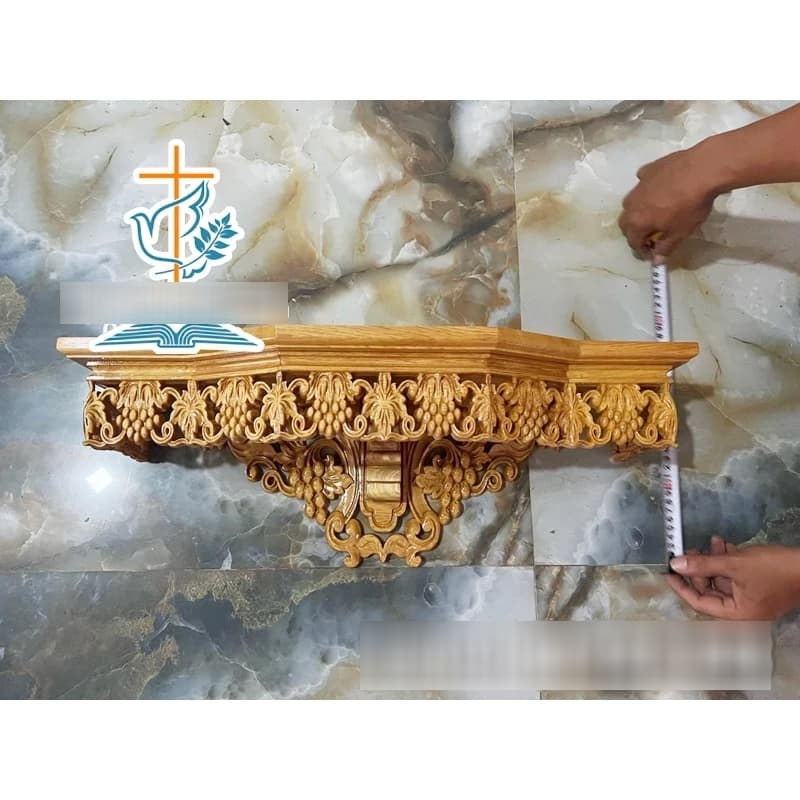 Bàn thờ chúa treo tường 60x30cm | Bàn thờ công giáo bằng gỗ - 1