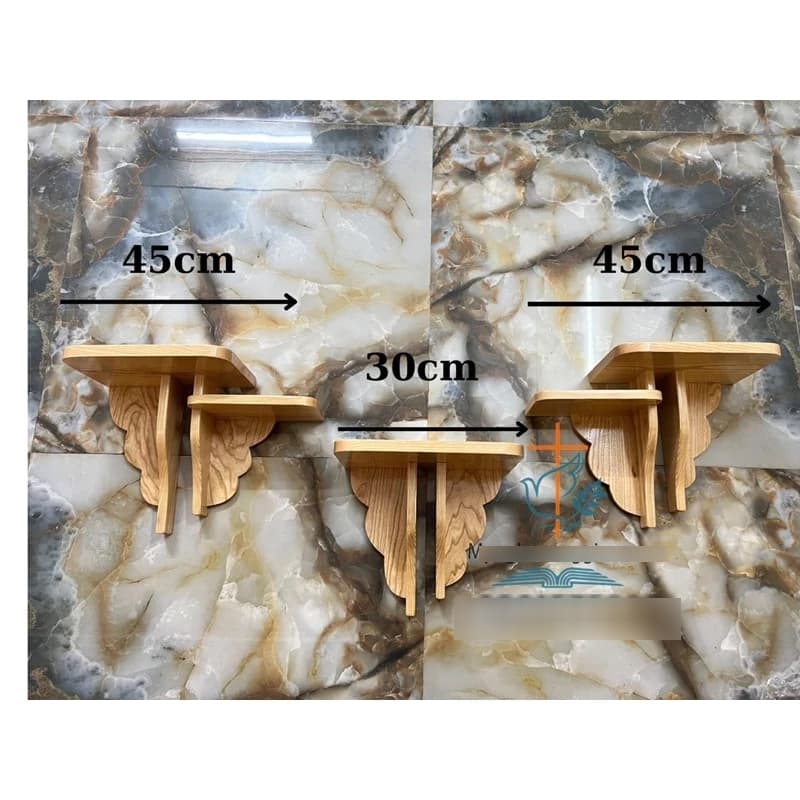 Bàn thờ chúa kệ gỗ treo tường đơn giản mẫu thiết kế 3D - 1