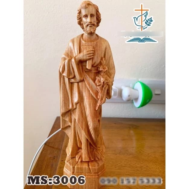 Top Những Mẫu Tượng Công Giáo Để Bàn, Trên Ô Tô, Xe khách | Tượng Chúa, Đức Mẹ Ban Ơn, Thánh Giuse Trang Trí Bằng Gỗ - 1