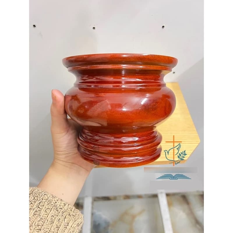 Bát nhang để bàn thờ Chúa, bàn thờ tổ tiên | Bát lư hương bằng gỗ cao cấp | Đồ thờ công giáo - 1