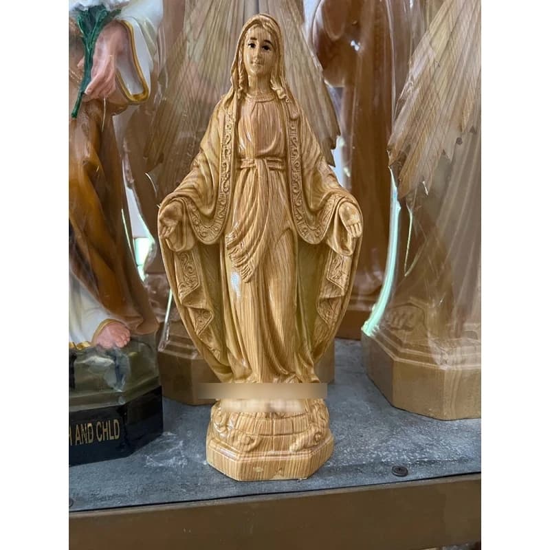 Tượng Mẹ ban ơn phun 3D giả gỗ 30cm - 1