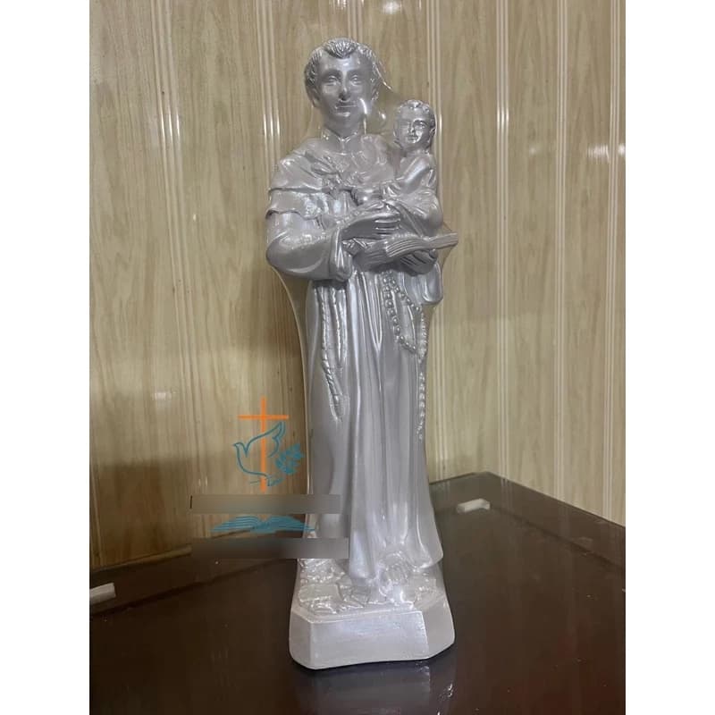 Tượng thánh An tôn composit cao 40cm phun màu trắng - 1