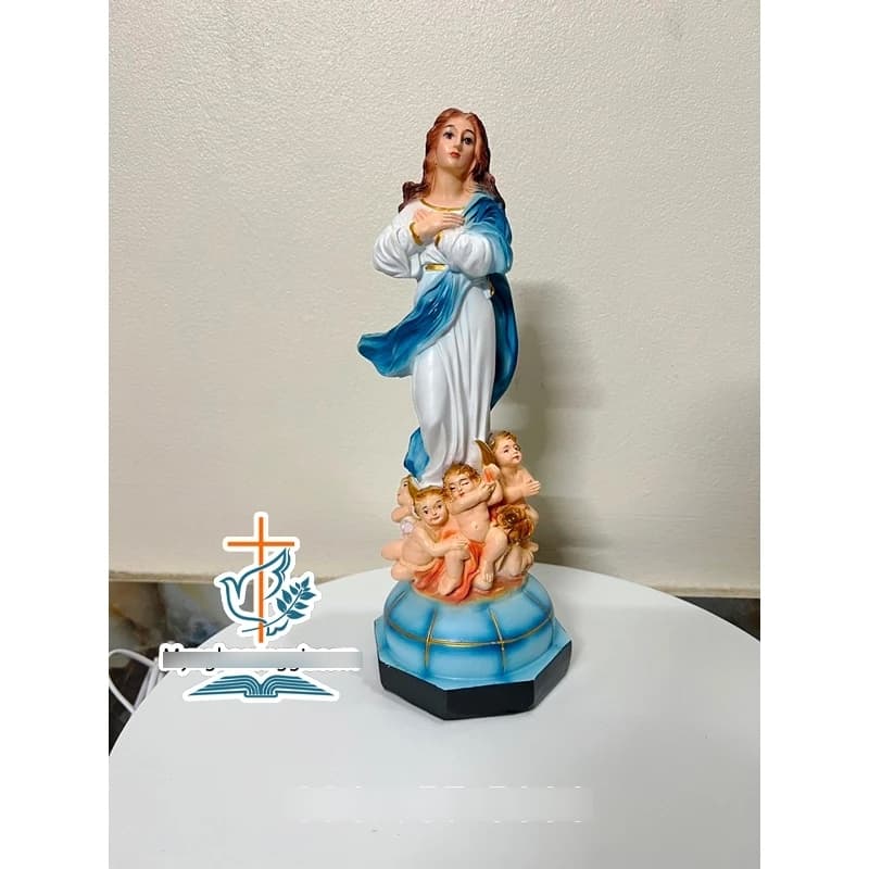 Tượng đức mẹ lên trời cao 30cm | tượng công giáo để bàn thờ chúa, bàn làm việc, oto | tượng mini - 1