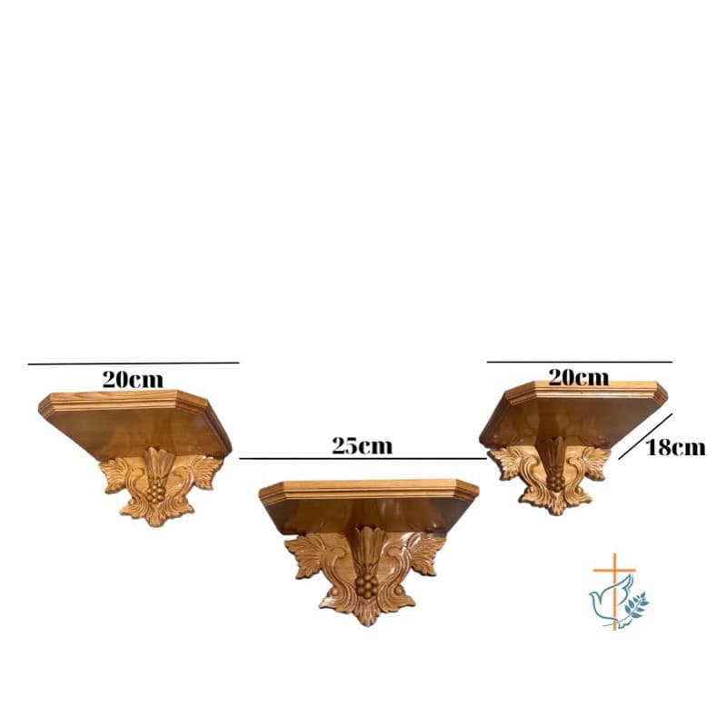 Bệ để tượng chúa bằng gỗ | Bệ lá nho treo tường | Bàn thờ chúa, bàn thờ công giáo cao cấp - 1