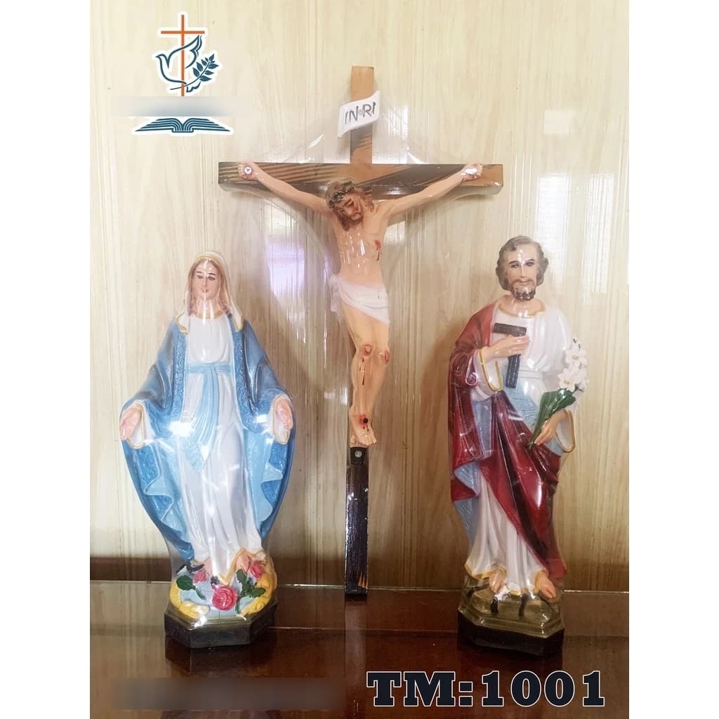 Bộ Tượng Chúa Bằng Composite Cao Cấp | Tượng Thờ Công Giáo Cao 30_50_30cm - 1