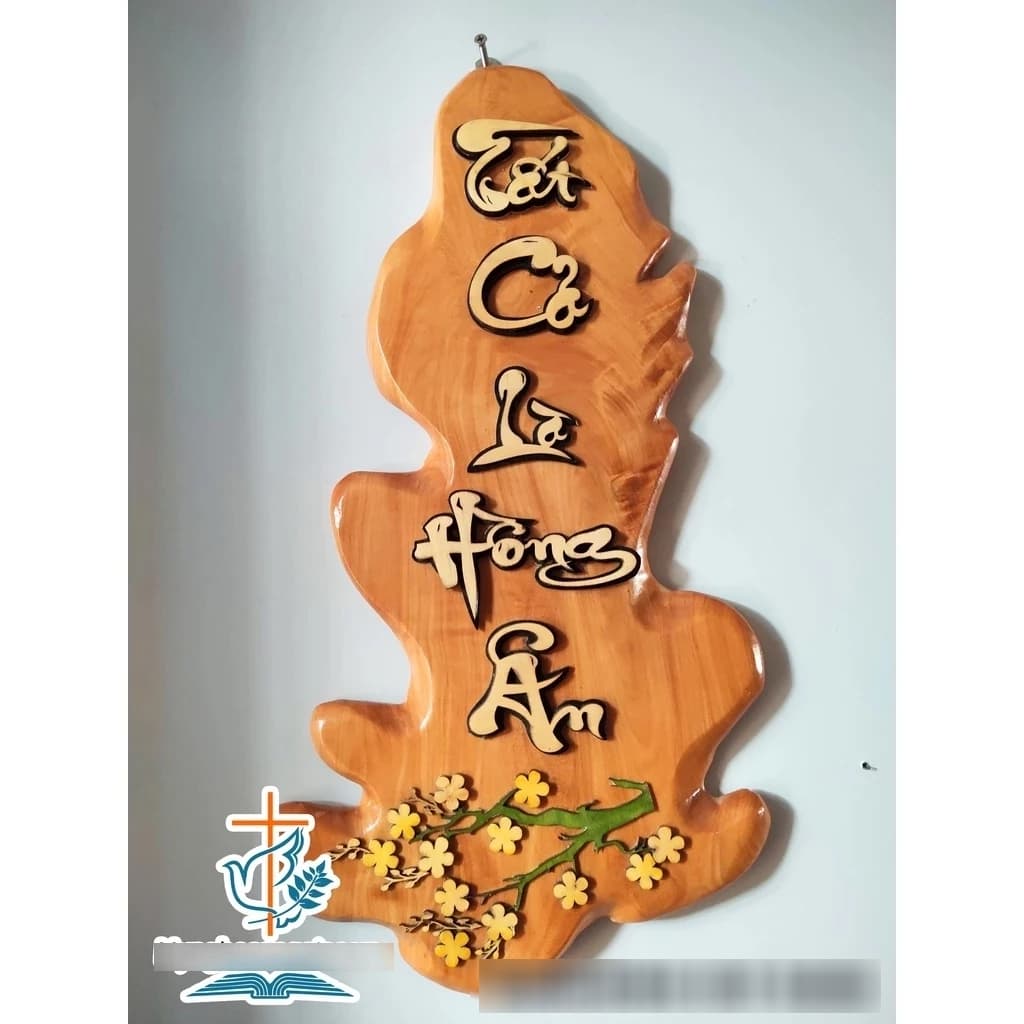 Bảng chữ " Tất Cả Là Hồng Ân" bằng gỗ cao cấp | Bàn Thờ Chúa, Tượng Gỗ Công Giáo Cao Cấp - 1