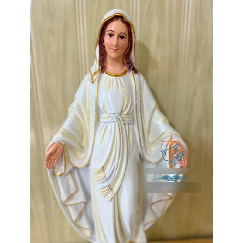 Tượng Mẹ Ban Ơn 50cm phun màu trắng . Tượng composite - 1