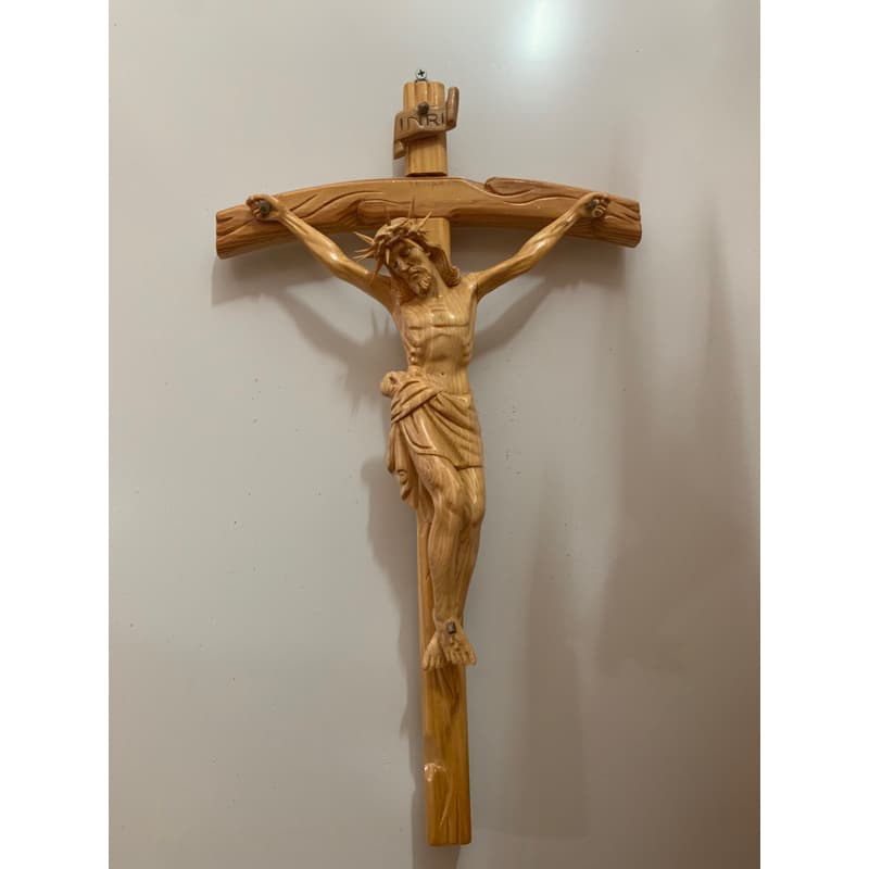 Tượng chịu nạn 30cm thánh giá 50cm | Tượng Công giáo bằng gỗ - 1