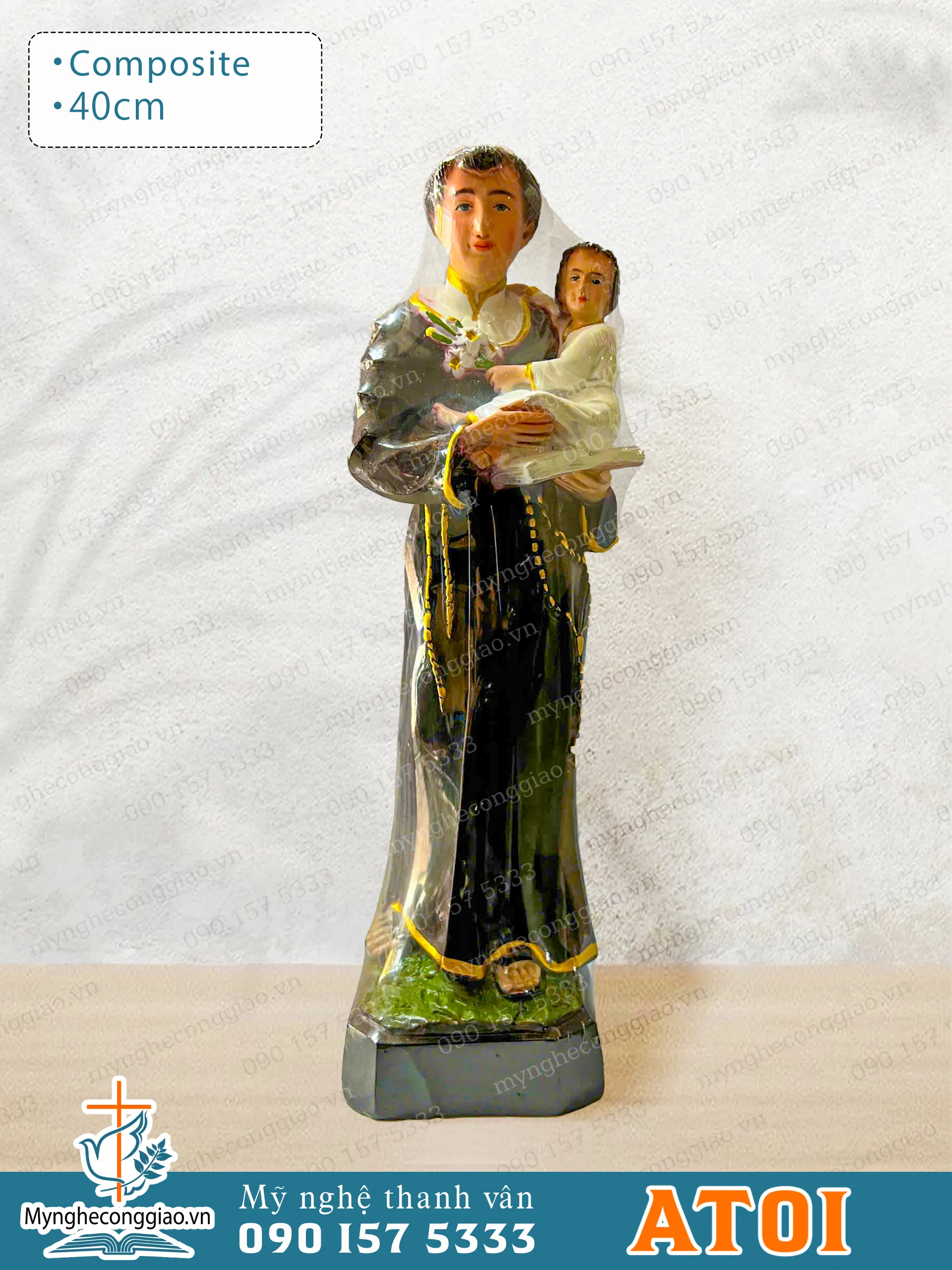 Tượng An Tôn bằng composite cao 40cm - 1