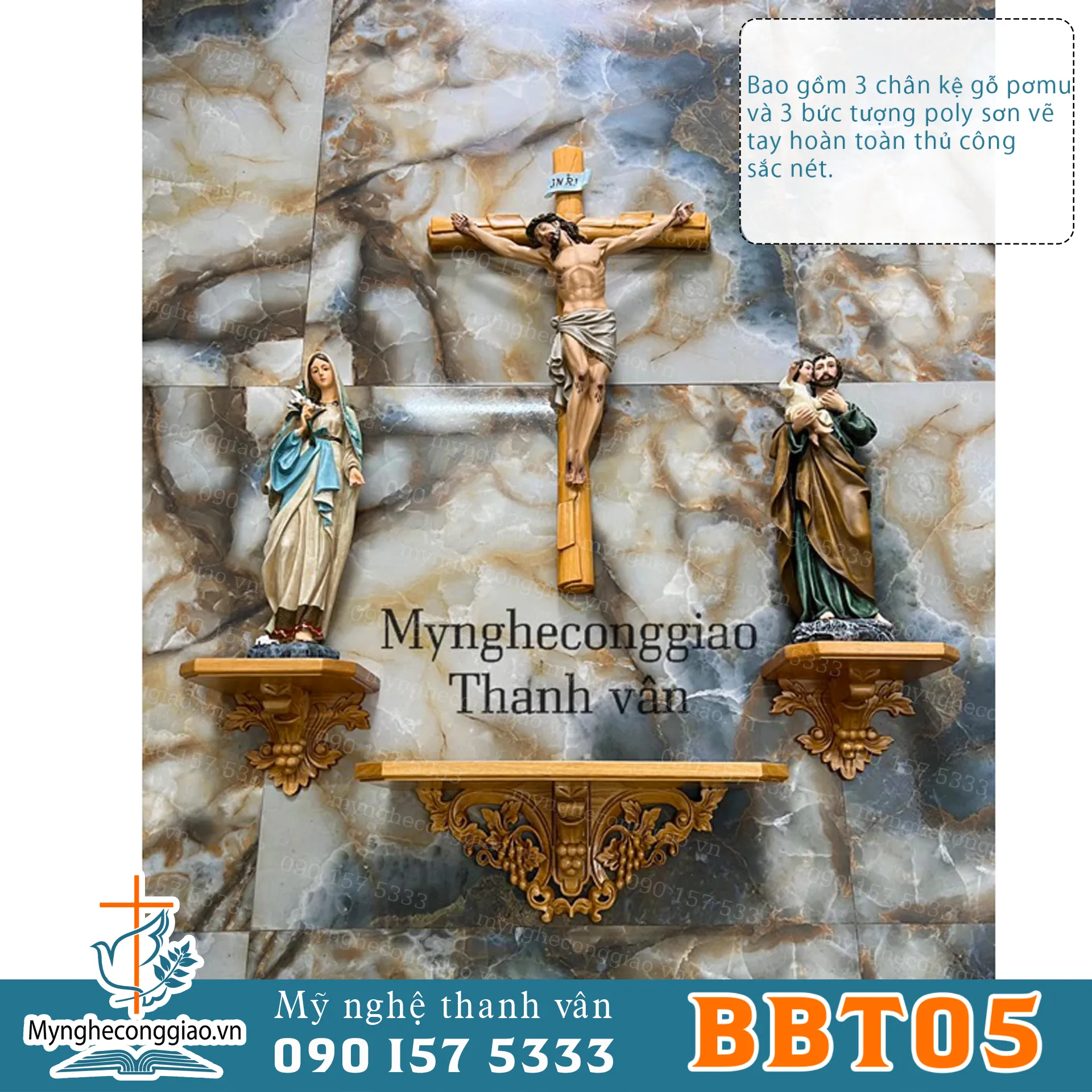 Bộ bàn thờ công giáo treo tường phong cách đơn giản - 1