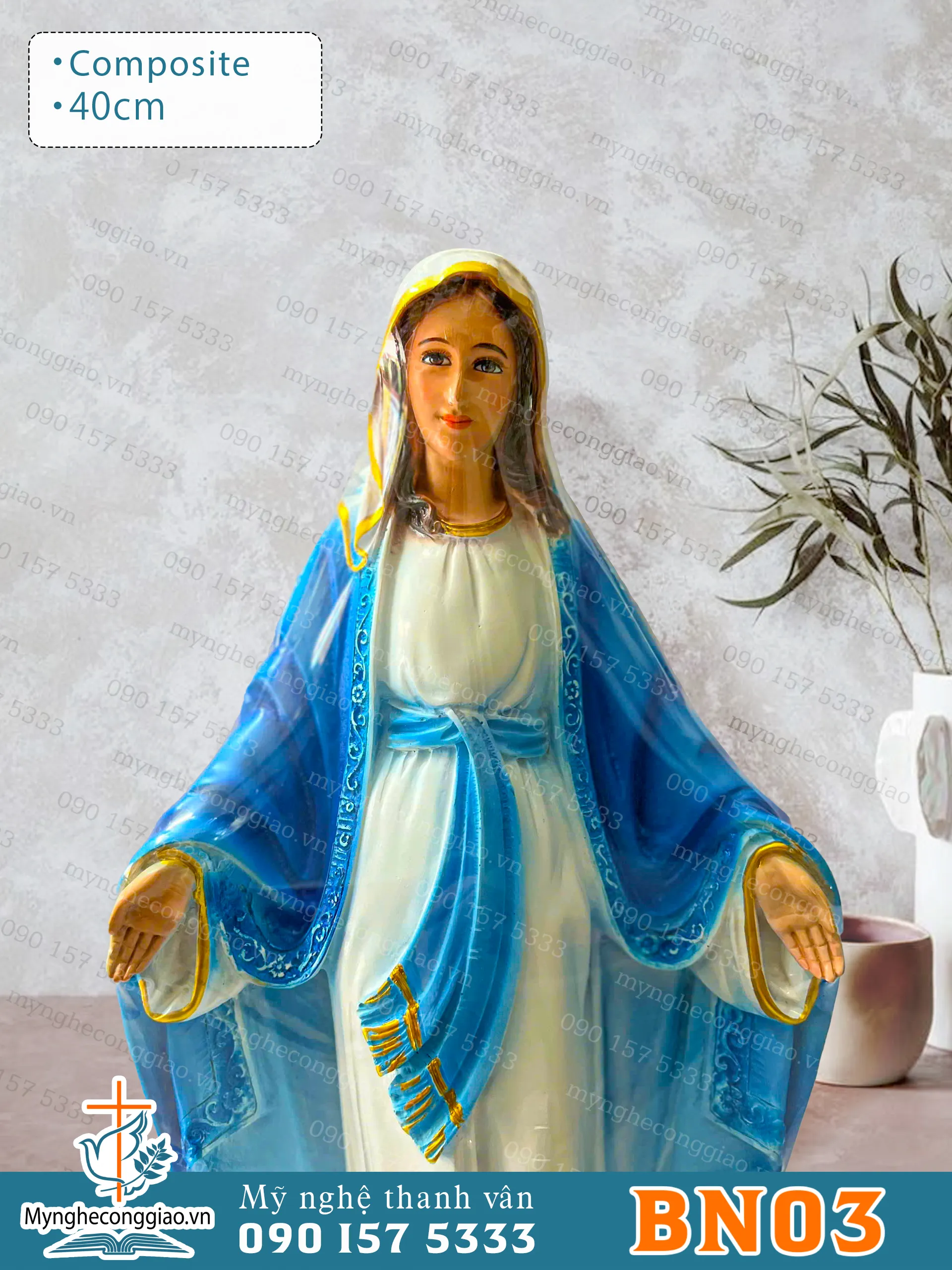Tượng Mẹ Ban ơn bằng composite cao 50cm - 1