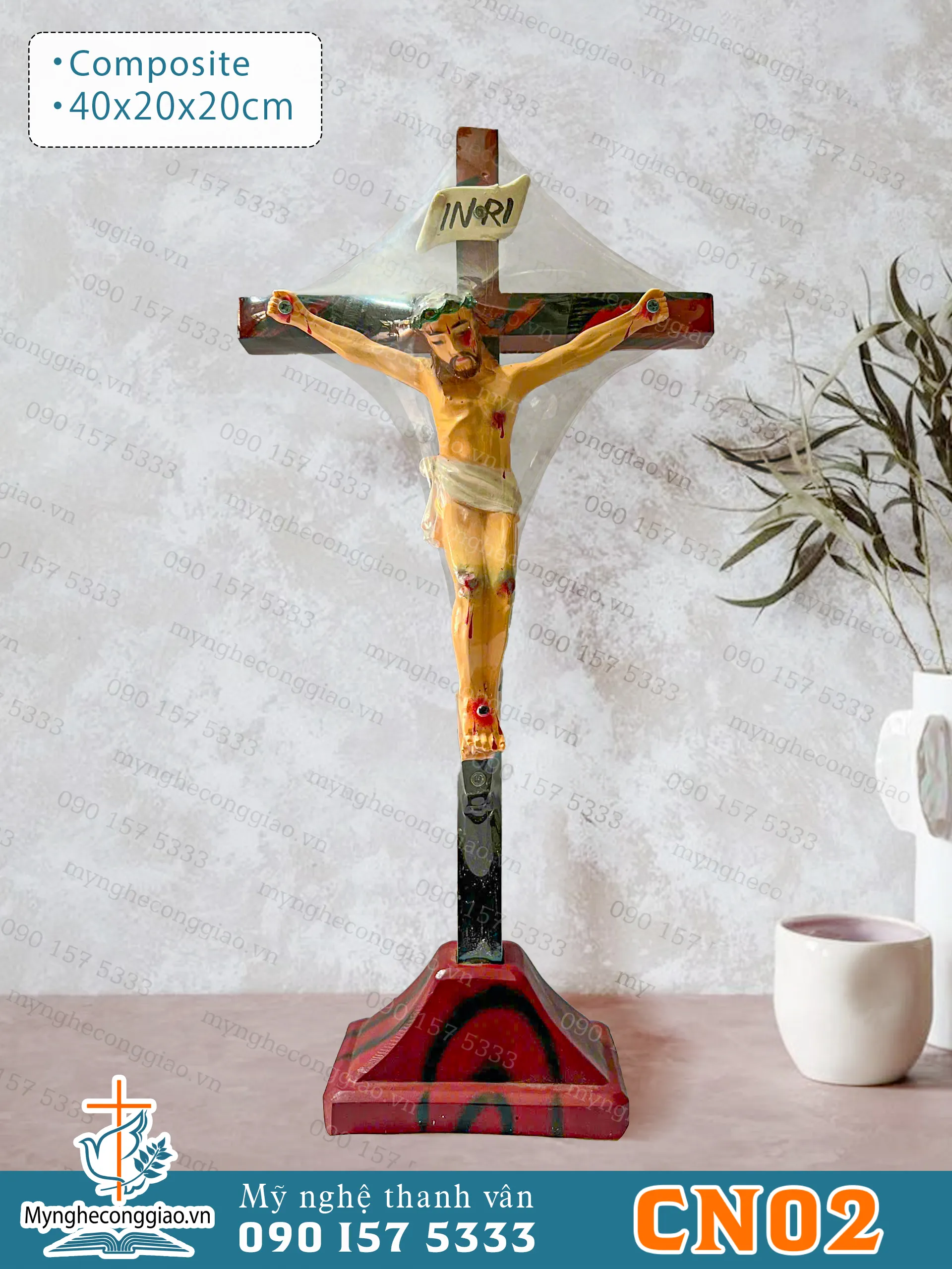 Tượng Thánh giá chịu nạn bằng composite cao 52cm - 1