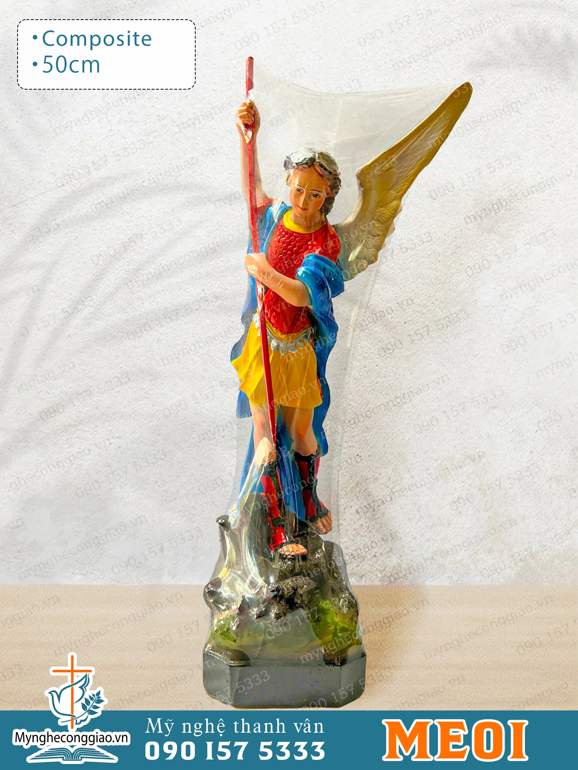 Tượng Thánh Mikae bằng composite cao 50cm - 1