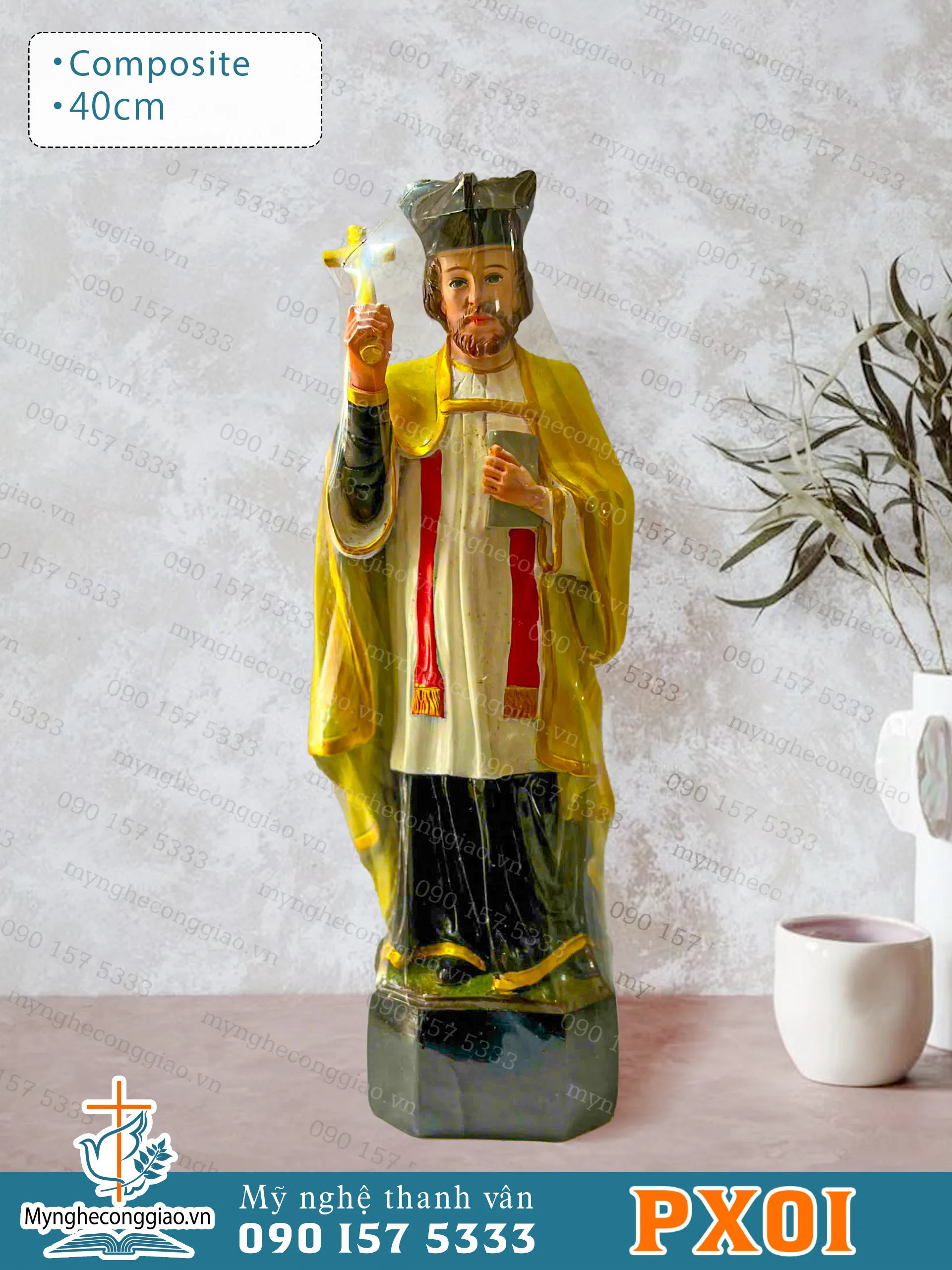 Tượng Phanxico bằng composite cao 40cm - 1