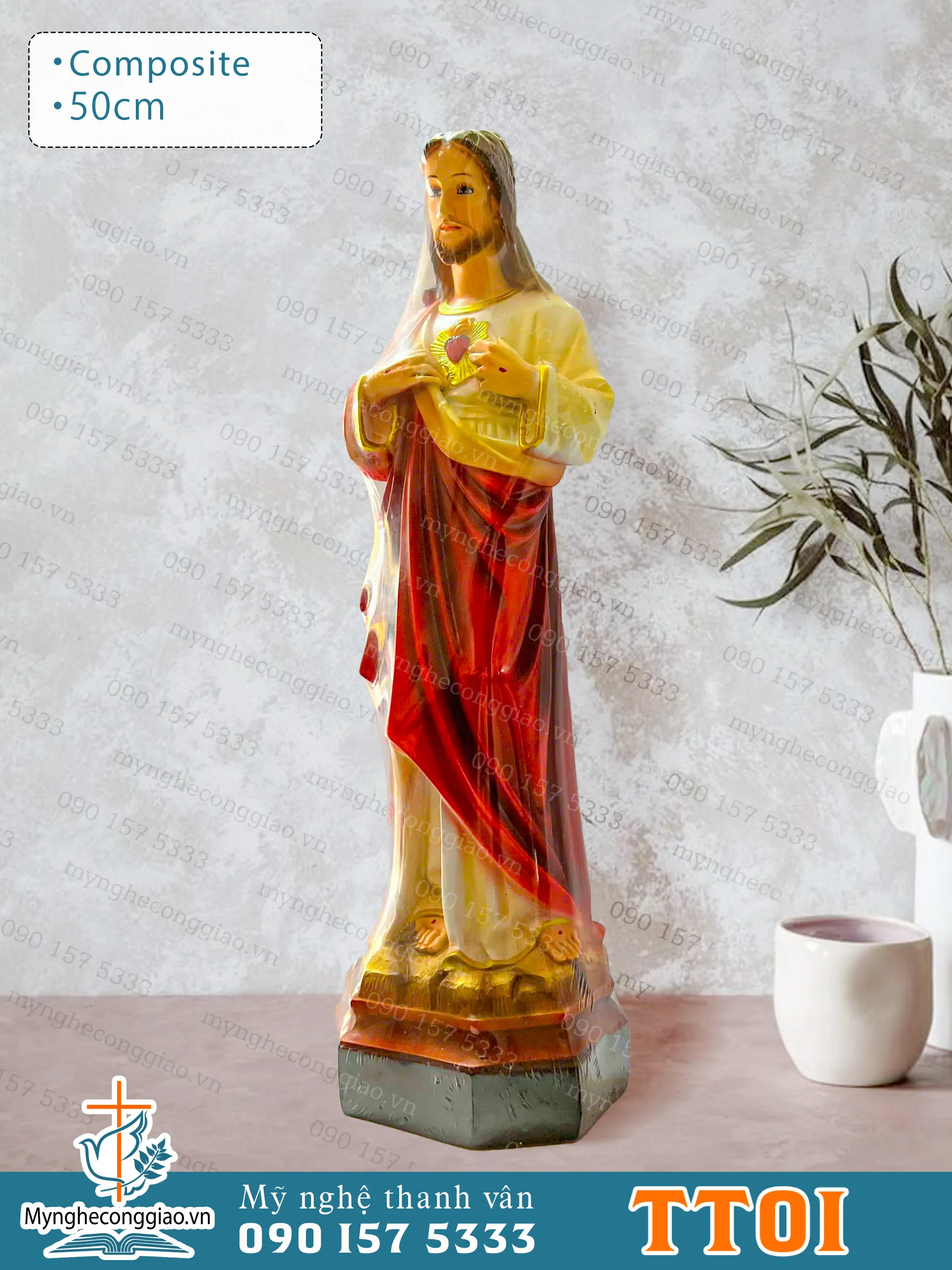 Tượng Trái Tim Chúa bằng composite cao 50cm - Tượng công giáo - 1